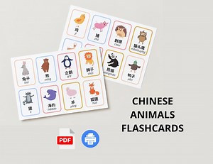 Chinesisch Lernkartei mit Tieren - Etsy.de