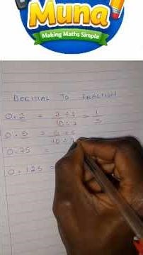 Decimal to fraction #maths #mathematics