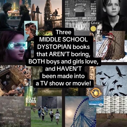 Three MIDDLE SCHOOL DYSTOPIAN books that AREN’T boring & HAVEN’T been made into a TV show or movie