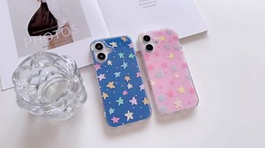 Compatible with iPhone 16 Case Phone Case, Cute Little Colored Flower Pattern for Women Aesthetic Kawaii Slim Soft PC + TPU Transparent Cover