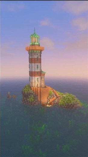 I turned this empty island into a Lighthouse 🌊 #minecraft #gaming #minecraftbuild #minecraftpe