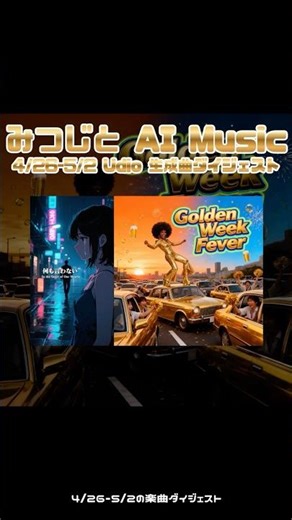 4/26-5/2の Udio 生成曲ダイジェスト#udio #udiomusic #suno #aimusic #aivideo #vidu