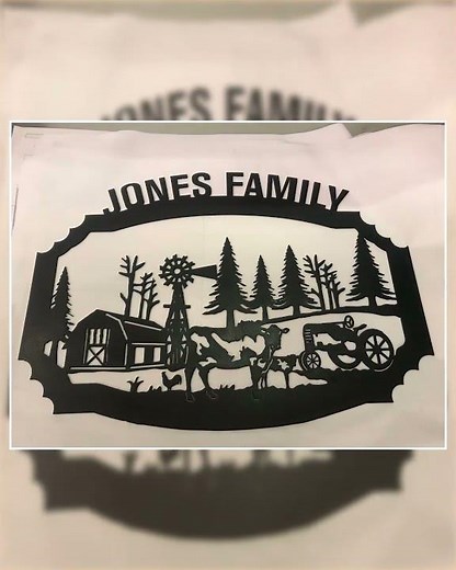 3ft Metal Sign with barn customized with your name