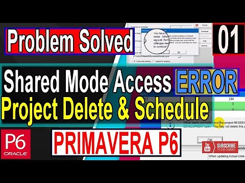 Problem Solved Fix SQLite Shared Mode Access Level | Scheduling Project Delete Error Primavera P6 |