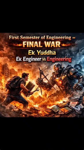 Siddhesh Hajare on Instagram: "Engineering First Semester=Final War #engineerslife #engineersreels #viralengineering #engineersemotions #engineersvibe"