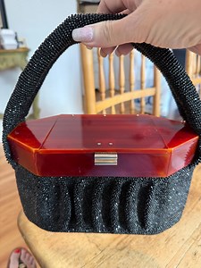 Vintage Art Deco 1940’s Bakelite Black Beaded Box Purse, Vintage Beaded Handbag, Gift for Her, Purse, Vintage Bakelite Evening Bag - Etsy