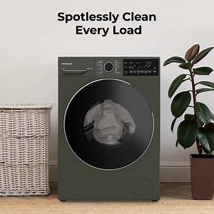 A washing machine that’s gentle on clothes but tough on germs. The Hitachi Front Loading Washing Machine features a ‘Steam and Hygiene’ program that pre steams stubborn stains for a cleaner, more hygienic wash. Certified by Allergy UK to help reduce allergens from pets, pollen, bacteria, and mould . #HitachiFrontLoadingWashingMachine #Hitachi #Laundry | Hitachi Home Appliances
