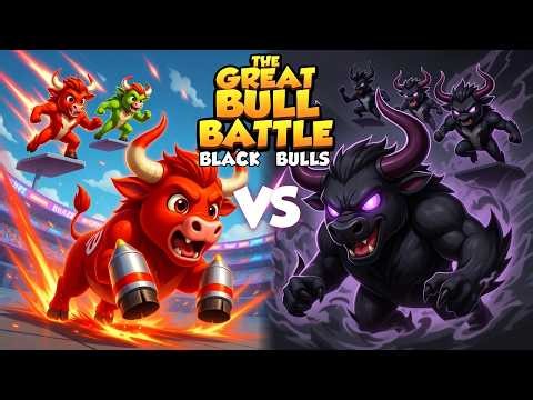 Red Bulls vs Black Bulls | Epic Cartoon Story for Kids 🐂🔥