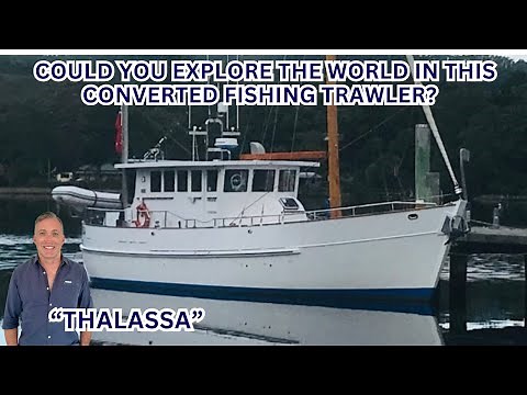 MUST SEE yacht tour of 1982 TRAWLER CONVERSION to Long Range Cruiser.