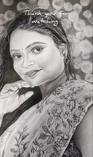 Beautiful portrait pencil sketch drawing