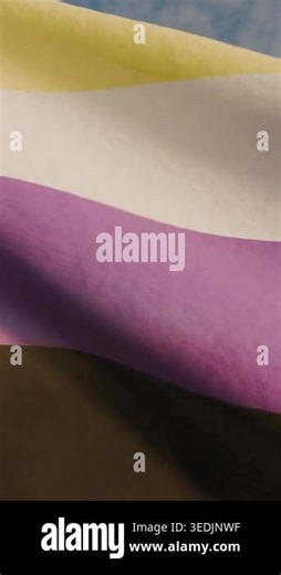 Non binary pride month flag waving in the full background Stock Video Footage - Alamy