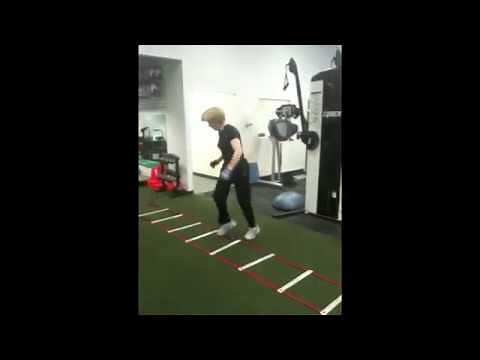 72yr Woman Crushing Speed Ladder Drills - Agility Ladder training