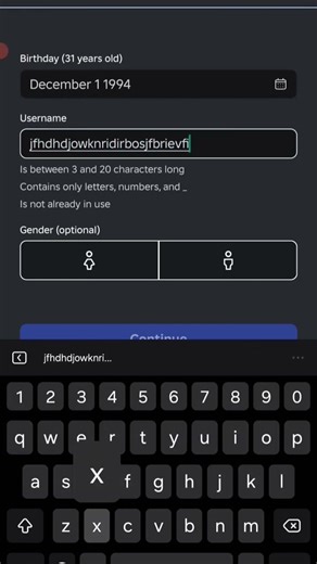 when I was creating an roblox account when I was 7