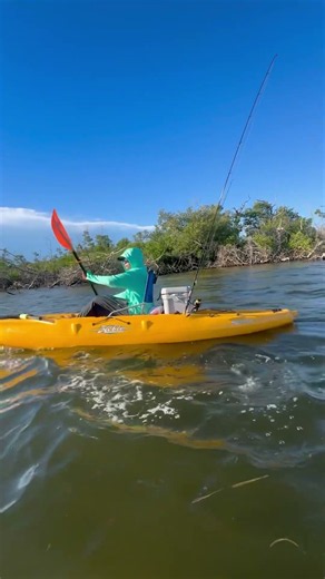 Enjoying his new Hobie! Kayak Fishing!