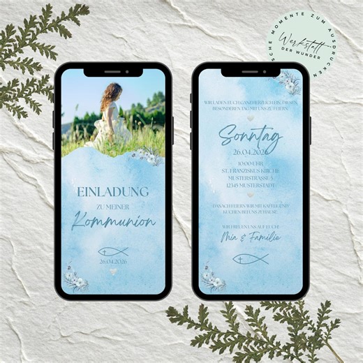 Ecard for Communion, Baptism, Worship, Customizable Canva Template to Send Digitally, Perfect as Whatsapp Invitation - Etsy