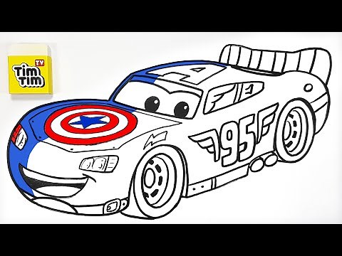 How-to-draw CAPTAIN McQUEEN . CARS 3 LIGHTNING McQUEEN Drawing and Coloring Pages | Tim Tim TV