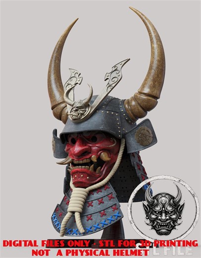 Samurai Helmet V 2.0 3D Model STL With Mempo Mask & Stand - Wearable Japanese Armor - Oni Cosplay Kabuto - Digital Download - Etsy Canada