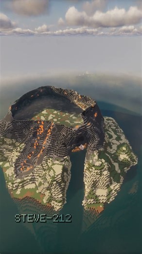 Small and Simple Volcano build in Minecraft! #shorts #minecraft