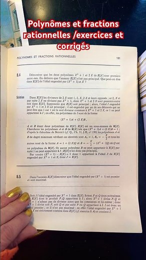 Exercices et corrigés polynômes et fractions rationnelles/ mathématiques