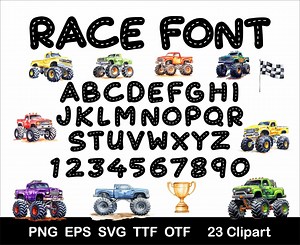 Race Track Alphabet SVG Road Letters Numbers Racing Numbers Svg Png Race Font Alphabet Monster Truck Clipart Children's Birthday Letters SVG - Etsy