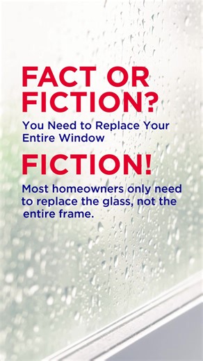 Fact or fiction? 👀 A damaged or foggy window doesn’t automatically mean a full window replacement. In many cases, replacing just the glass is all you need! Your local Glass Doctor® specialist can help you determine the right solution for your home. #GlassDoctor #Neighborly #HomeGlass #WindowRepair #DoublePaneWindows #WeFixYourPanes | Glass Doctor of Port St. Lucie