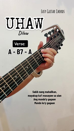 Easy Guitar Chords for 'Uhaw' by Dilaw