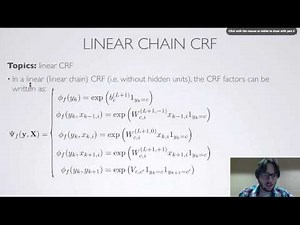 Neural networks [3.7] : Conditional random fields - factors, sufficient statistics and linear CRF