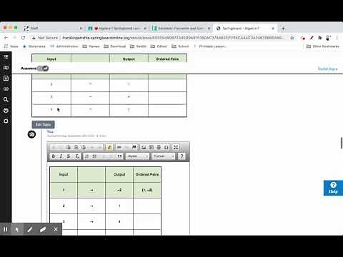 Springboard Algebra 1 Lesson 5-1 Relations & Functions