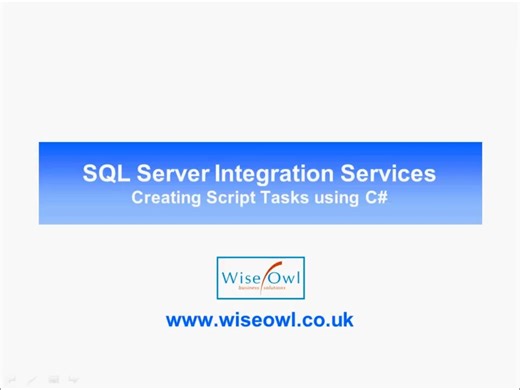 SQL Server Integration Services (SSIS) Part 13 - Script Tasks using C#