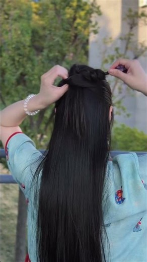 Perfect Princess Hair Bun Tutorial 🌸#shorts#hairstyle#hairtutorial#hairbun#longhair#viralshorts