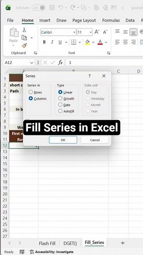Use Fill Series in Excel and save time ⏱️ #excel
