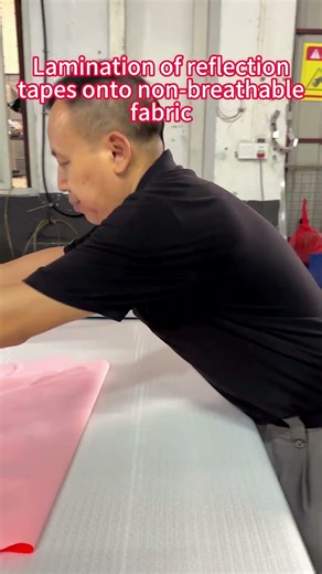 Reflective Tape Lamination on Waterproof Fabric | Safety Garment Bonding Process #machine
