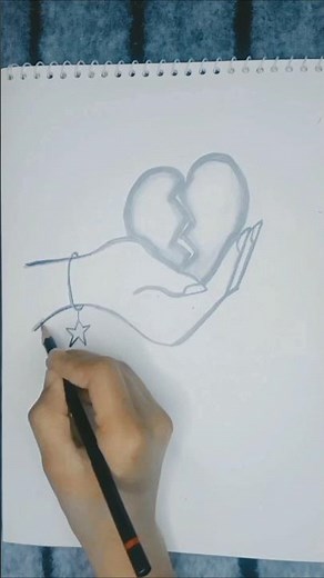 How to draw a Broken Heart 💔 in hand || Step by step for beginners || easy drawing #beautiful heart