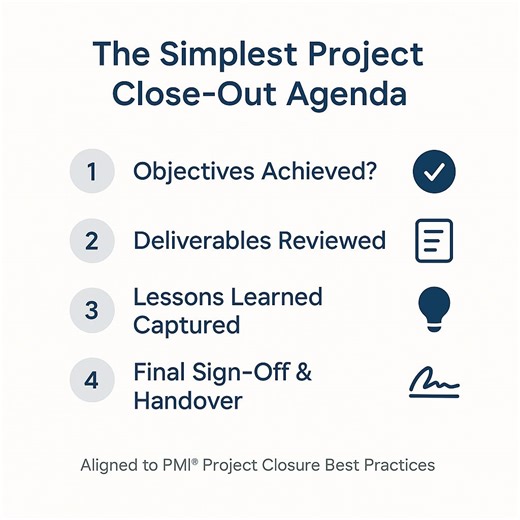 Project Close-Out Meeting Agenda: Confirm Objectives, Deliverables Lessons Learned | Candice Baksh, PMP posted on the topic | LinkedIn