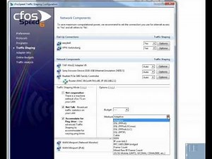cFosSpeed 6.60 - How to adjust the Medium/Protocol for your Internet connection