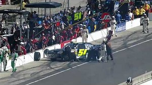 NASCAR Clements spins into pit road | Indiana 250 - NASCAR O'Reilly Videos