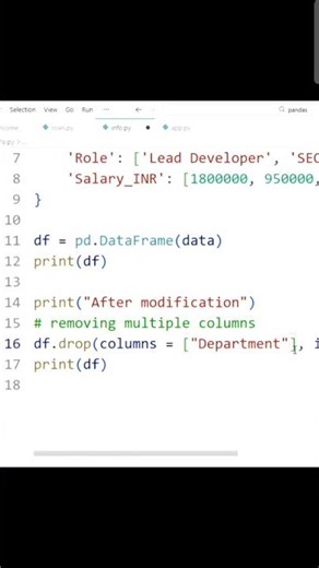 Remove Multiple Columns in Pandas in 5 Seconds 🚀 #shorts