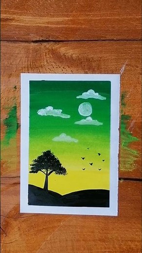 🌿Easy Painting With Poster colour #shorts