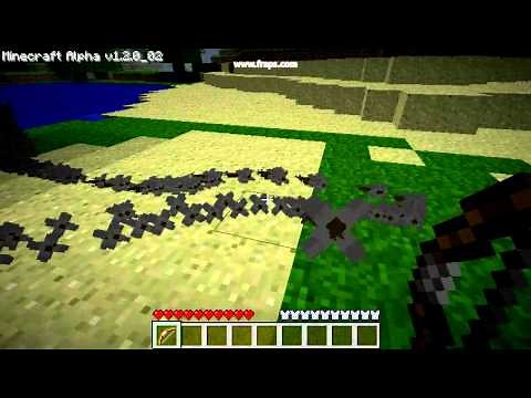 Minecraft Alpha Bow-and-Arrow "Machine Gun" !!!