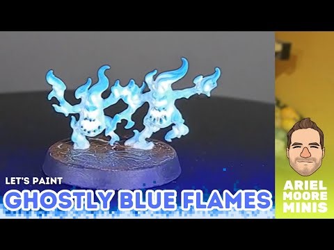 How to Paint Blue Flames with Ariel_Moore_Minis | Ghostly Blue Flame Effect for Tabletop Miniatures