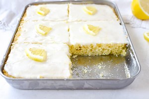 Lemon Sheet Cake for Two