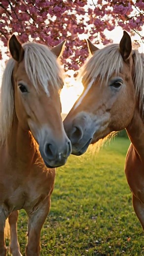 Pure magic under the cherry blossoms. 🌸🐎 There’s nothing more beautiful than a moment of peace and c