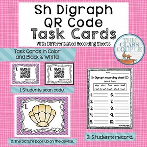 Sh Digraph QR Code Task Cards