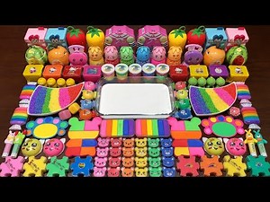 RAINBOW CLAY | ASMR FOAM SLIME | Mixing Random Things Into GLOSSY Slime | Satisfying Slime #1649