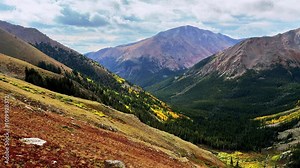 Mt Elbert above treeline Mount Massive trail wilderness area Collegiate Peaks summer fall autumn Rocky Mountains Colorado summit hiker hiking 14er Sawatch Range Buena Vista morning cold left motion