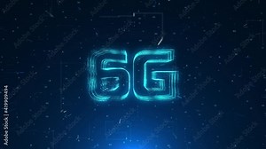 6G Smart City Mobile Communications High-speed wireless cellular network Loop Animation. for phones and IOTs Smart city and communication network. 5G wireless mobile internet wifi connection.