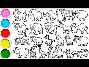 Draw Amazing Animals in 45 Minutes - Lion, Elephant, Bull, Cow, Sheep, Buffalo, Panda Bison & others