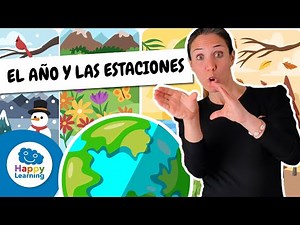 🌞☔ Las 4 estaciones en Lengua de Signos |Vídeos Educativos para Niños de PRIMARIA | ‪@HappyLearningES‬