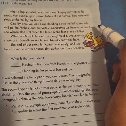 How do you find the main idea in a story or paragraph?