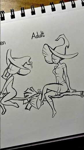 ✏️✨ How to draw a witch ( kids, teen, adult)✨🧙🏼 #drawing #art #sketch #shortvideo #tutorial